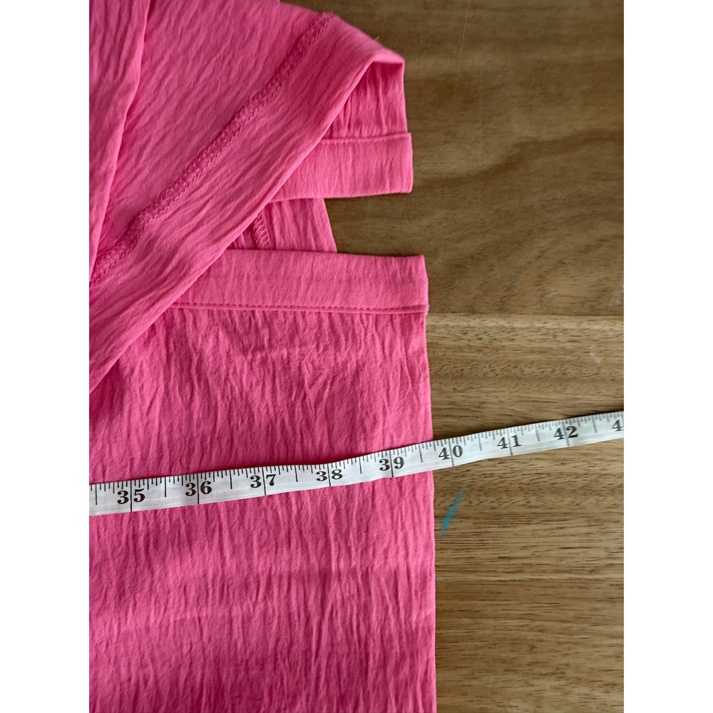Calvin Klein Pink Textured Balloon Sleeve Button Down Shirt Dress Size 8 - Picture 9 of 9